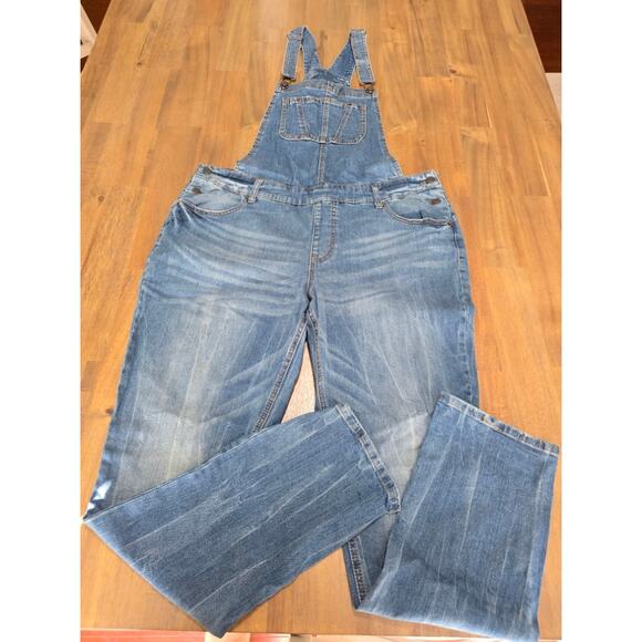 Mossimo Blue Denim Woman's Jean Overalls L - Picture 1 of 9